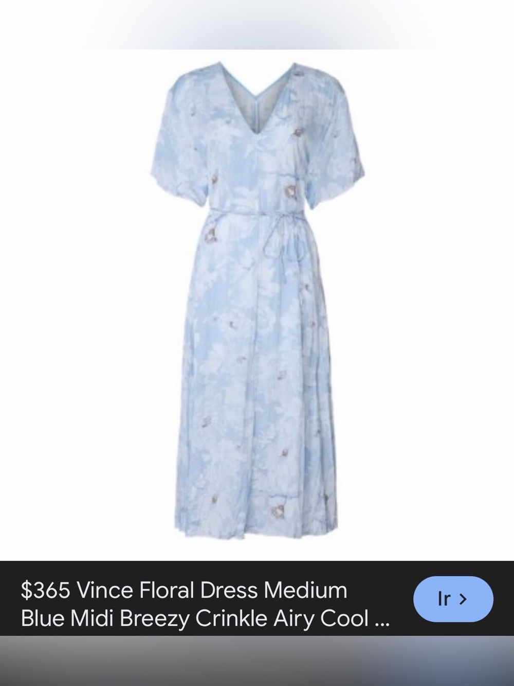 Vince Light Blue Floral Midi Dress